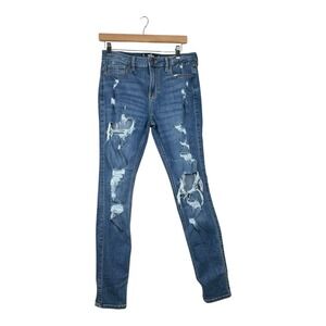 Hollister Distressed High-Rise Super Skinny‎ Jeans size 30X30 Blue